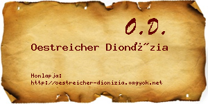 Oestreicher Dionízia névjegykártya